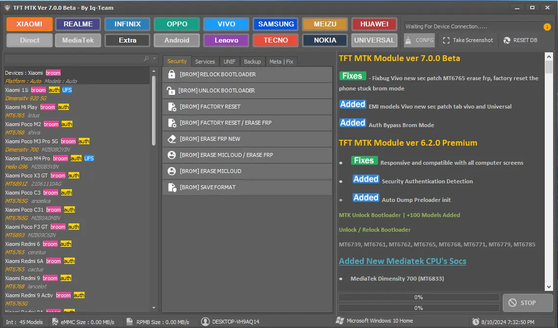 TFT MTK Module Tool